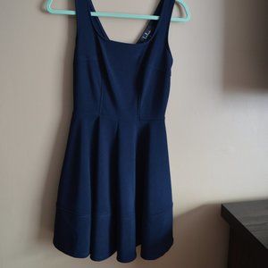 Lulus Navy Bon Appetit Navy Blue Skater Dress